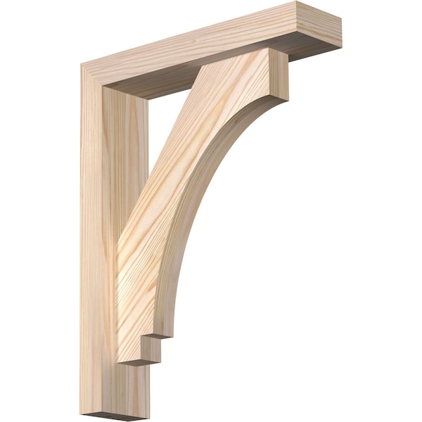 Ekena Millwork Imperial Block Smooth Bracket w/ Offset Brace, Douglas Fir, 3 1/2"W x 14"D x 18"H BKT0402X14X18IMP05SDF - main